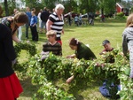 Midsommarstången kläds